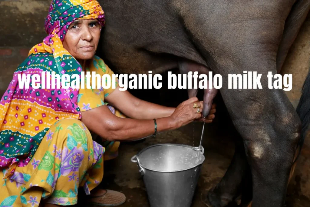 wellhealthorganic buffalo milk tag